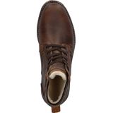 Nelson - Veterboots - Zwart - Gewaxt Leer, Gevoerd met Fake-Fur, Rubberen Profielzool