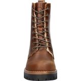Nelson - Dames Veterboot - Licht Gewaxt Leer - Rubberen Loopzool - Fake-Fur