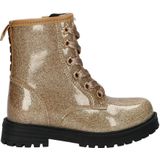 Nelson - Meisjes Veterboot - Zwart - Lak-Look - Glitters