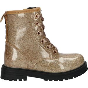 Nelson - Meisjes Veterboot - Zwart - Lak-Look - Glitters
