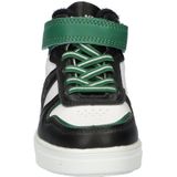 Nelson - Jongens Hoge Sneakers - Imitatieleer - Zwart - Klittenbandsluiting