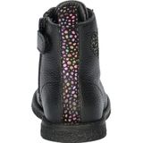 Nelson - Meisjes Veterboot - Leer - Zwart - Rubber Zool