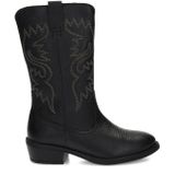 Nelson - Cowboylaars - Zwart - Leer - Met Decoratieve Stiksels