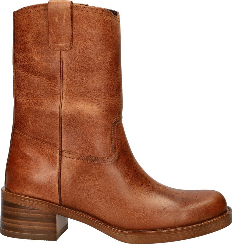 Nelson - Dames Hoge Laars - Rustiek Leer - Blokhak 5 cm