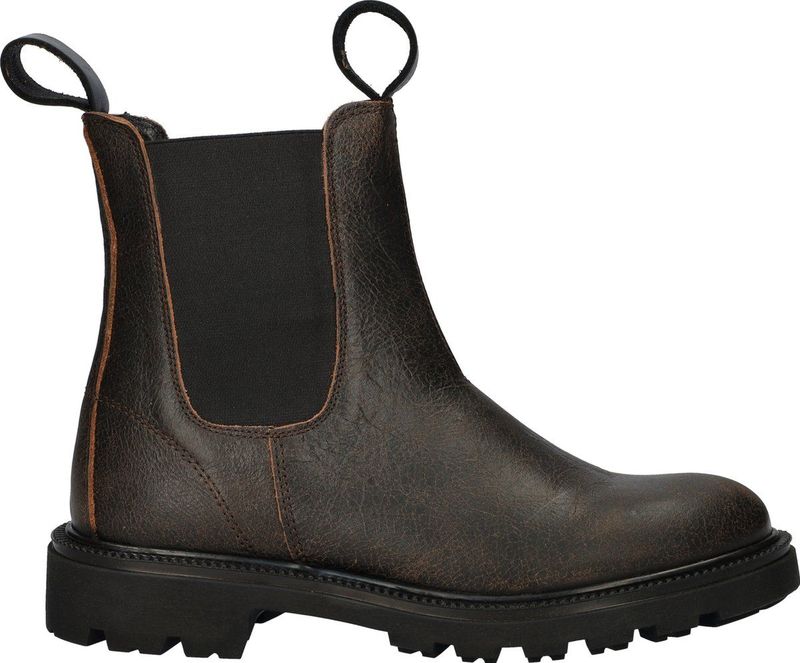 Nelson - Dames Chelsea Boots - Rustiek Leer - Profielzool - Aantreklussen