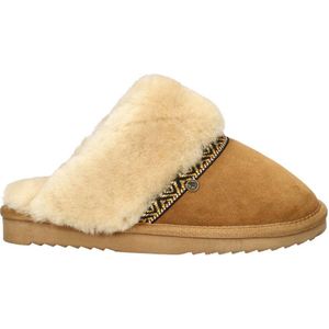 Warmbat Australia - Pantoffels - Cognac - Suède - Lamsvacht Voering