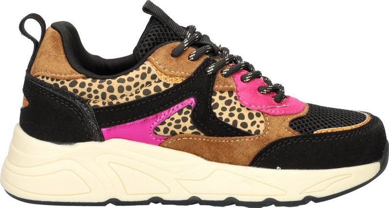 Nelson - Meisjes Sneaker - Bruin Multi - Imitatieleer en Textiel