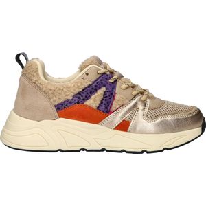 Nelson - Dames Sneakers - Furry - Imitatieleer - Teddy-Stof - Chunky Loopzool