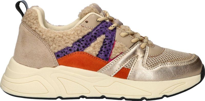 Nelson - Dames Sneakers - Furry - Imitatieleer - Teddy-Stof - Chunky Loopzool