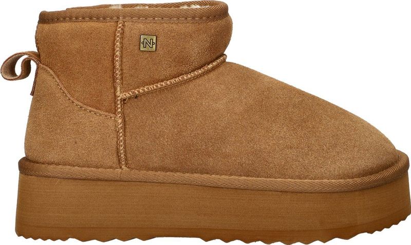 Nelson - Gevoerde Boots - Suède - Imitatiewol - Plateauzool 4 cm