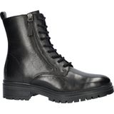 Nelson - Veterboots - Zwart - Leer - Fleece Gevoerd