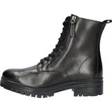 Nelson - Veterboots - Zwart - Leer - Fleece Gevoerd