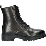 Nelson - Veterboots - Zwart - Leer - Fleece Gevoerd
