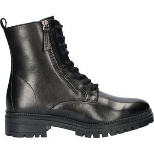Nelson - Veterboots - Zwart - Leer - Fleece Gevoerd