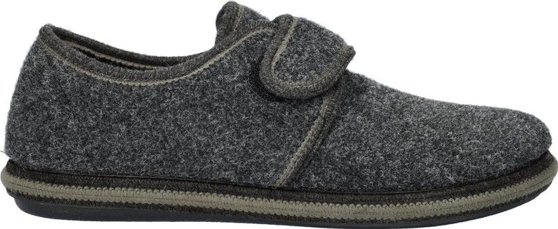 Nelson Home - Pantoffels - Grijs - Vilt - Klittenbandsluiting