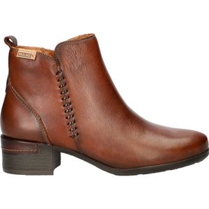 Pikolinos - Malaga - Leren Enkellaarsjes - Cognac - 4 cm Hakhoogte