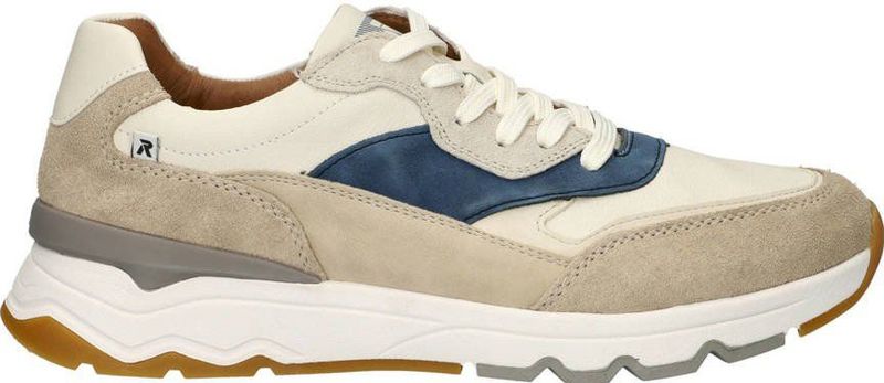 Rieker - Suède Sneakers - Groen - Suède met Leren en Textielen Voering