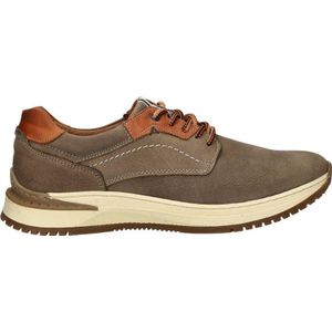 Nelson - Nubuck Veterschoenen - Taupe - Textiel Voering
