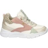 Nelson - Kids - Sneakers - Beige - Imitatieleer, Platte Zool, Vetersluiting
