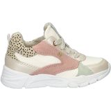 Nelson - Kids - Sneakers - Beige - Imitatieleer, Platte Zool, Vetersluiting