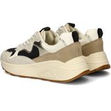 Nelson - Dames Sneaker - Zwart - Nylon en Imitatieleer - Chunky Loopzool