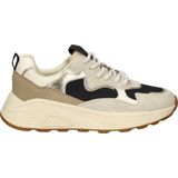 Nelson - Dames Sneaker - Zwart - Nylon en Imitatieleer - Chunky Loopzool