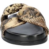 Nelson - Dames Slipper - Metallic/Animal Print - Leren Voetbed - Rubberen Loopzool