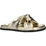 Nelson - Dames Slipper - Metallic of Animal Print - Leren Voetbed - Rubberen Loopzool