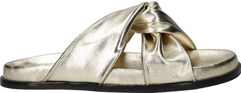 Nelson - Dames Slipper - Metallic of Animal Print - Leren Voetbed - Rubberen Loopzool