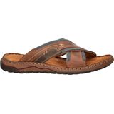 Nelson - Heren Slipper - Bruin - Gewaxt Leer/Textiel