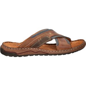 Nelson - Heren Slipper - Bruin - Gewaxt Leer/Textiel