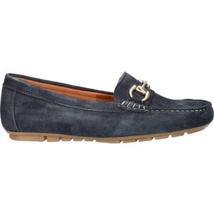 Nelson suède mocassins donkerblauw