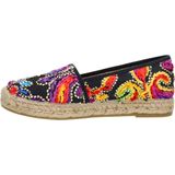 Nelson - Dames - Espadrille - Multicolor - Textiel met Leren Voetbed