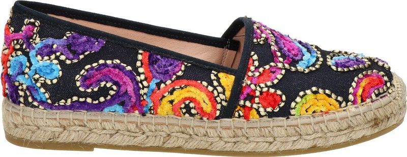Nelson - Dames - Espadrille - Multicolor - Textiel met Leren Voetbed