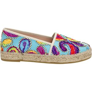 Nelson - Dames Espadrille - Multi - Textiel - Leren Voetbed