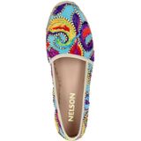 Nelson - Dames Espadrille - Multikleur - Textiel - Leren Voetbed