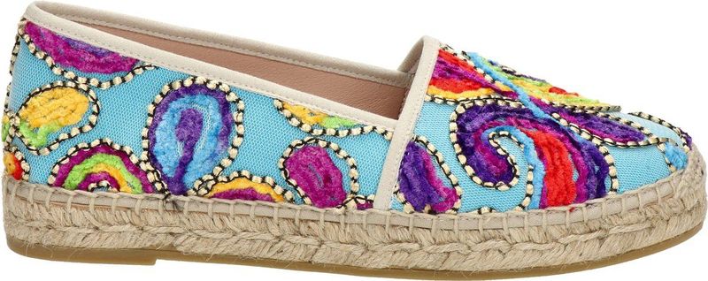 Nelson - Dames Espadrille - Multikleur - Textiel - Leren Voetbed