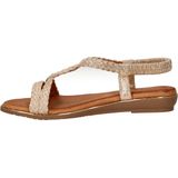 Dolcis - Dames Sandalen - Zwart - Textiel - Imitatieleer