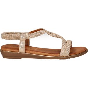 Dolcis - Dames Sandalen - Zwart - Textiel - Imitatieleer