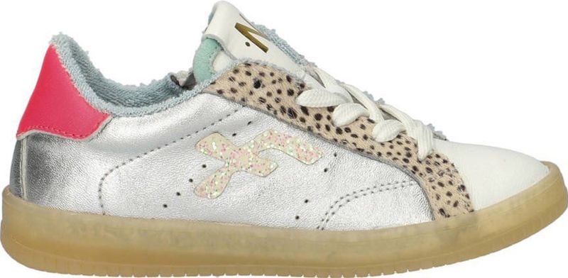 Nelson - Kids Sneakers - Leer - Metallic - Ponyhaar-details