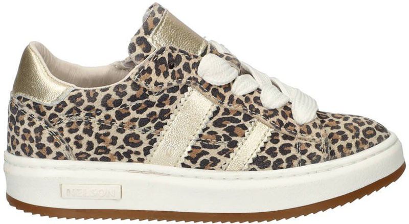 Nelson - Kids Casual Sneakers - Panterprint - Suède - Ademend