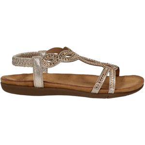 Dolcis - Dames Sandalen - Zwart - Imitatieleer - Strass-steentjes