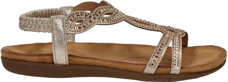 Dolcis - Dames Sandalen - Zwart - Imitatieleer - Strass-steentjes