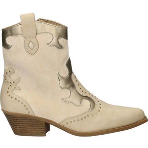 Nelson - Cowboylaars Enkellaarsjes - Zwart - Immitatieleer - Western-Style Hak