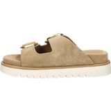 Nelson - Dames Slipper - Suède - Verstelbare Banden - Voorgevormd Voetbed