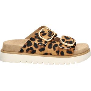 Nelson - Dames Slipper - Animal Print - Ponyhaar - Verstelbare Banden