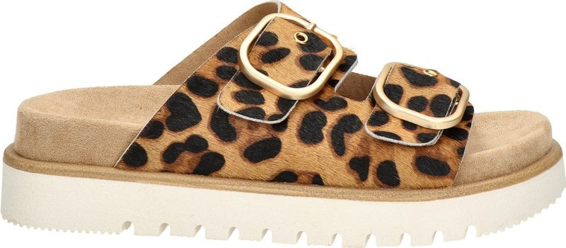 Nelson - Dames Slipper - Animal Print - Ponyhaar - Verstelbare Banden