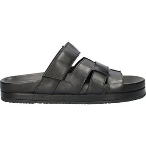 Nelson - Dames Slipper - Leer - Zwart - Verstelbare Band