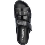Nelson - Dames Slipper - Zwart - Chunky - Leer