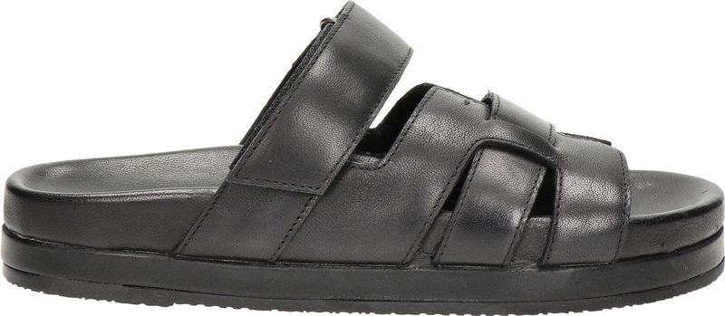 Nelson - Dames Slipper - Zwart - Chunky - Leer